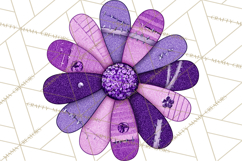 Mended Glitter Flower Clipart, Stitched Flower PNG Product Image 5