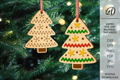 Christmas Stich Ornament Laser Cut. Embroidery Patterns SVG Product Image 1