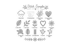 Embroidery Stitch Sampler PDF Pattern, Beginner Hand Embroid Product Image 2