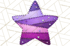 Mended Glitter Star Clipart, Stitched Star PNG, Patched Product Image 3