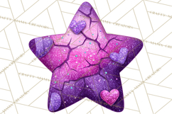 Mended Glitter Star Clipart, Stitched Star PNG, Patched Product Image 4