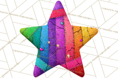 Mended Glitter Star Clipart, Stitched Star PNG, Patched Product Image 3