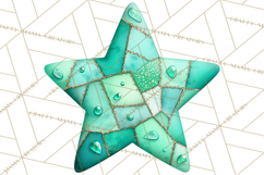 Mended Glitter Star Clipart, Stitched Star PNG, Patched Product Image 4