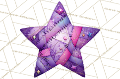 Mended Glitter Star Clipart, Stitched Star PNG, Patched Product Image 5