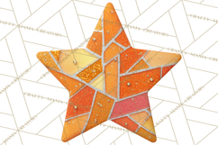 Mended Glitter Star Clipart, Stitched Star PNG, Patched Product Image 2