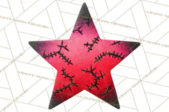 Mended Glitter Star Clipart, Stitched Star PNG, Patched Product Image 4