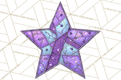 Mended Glitter Star Clipart, Stitched Star PNG, Patched Product Image 3