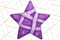 Mended Glitter Star Clipart, Stitched Star PNG, Patched Product Image 3