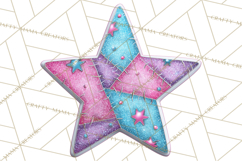 Mended Glitter Star Clipart, Stitched Star PNG, Patched Product Image 4