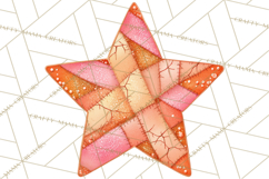 Mended Glitter Star Clipart, Stitched Star PNG, Patched Product Image 2