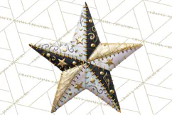 Mended Glitter Star Clipart, Stitched Star PNG, Patched Product Image 4