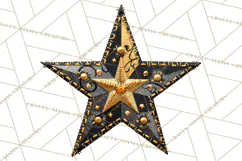 Mended Glitter Star Clipart, Stitched Star PNG, Patched Product Image 5