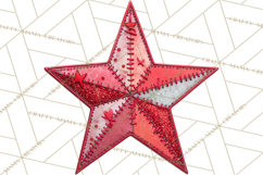 Mended Glitter Star Clipart, Stitched Star PNG, Patched Product Image 2