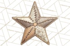Mended Glitter Star Clipart, Stitched Star PNG, Patched Product Image 3