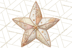 Mended Glitter Star Clipart, Stitched Star PNG, Patched Product Image 4