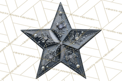 Mended Glitter Star Clipart, Stitched Star PNG, Patched Product Image 5