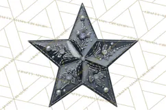 Mended Glitter Star Clipart, Stitched Star PNG, Patched Product Image 5