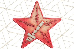Mended Glitter Star Clipart, Stitched Star PNG, Patched Product Image 2