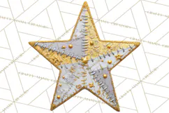 Mended Glitter Star Clipart, Stitched Star PNG, Patched Product Image 5