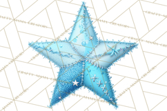 Mended Glitter Star Clipart, Stitched Star PNG, Patched Product Image 3