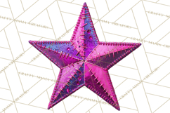 Mended Glitter Star Clipart, Stitched Star PNG, Patched Product Image 5