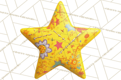 Mended Glitter Star Clipart, Stitched Star PNG, Patched Product Image 2