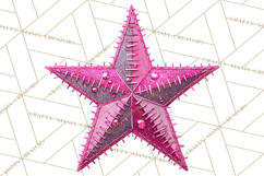 Mended Glitter Star Clipart, Stitched Star PNG, Patched Product Image 5