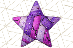 Mended Glitter Star Clipart, Stitched Star PNG, Patched Product Image 5
