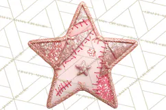 Mended Glitter Star Clipart, Stitched Star PNG, Patched Product Image 3