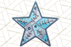 Mended Glitter Star Clipart, Stitched Star PNG, Patched Product Image 4