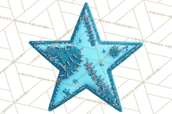 Mended Glitter Star Clipart, Stitched Star PNG, Patched Product Image 3