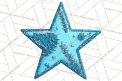 Mended Glitter Star Clipart, Stitched Star PNG, Patched Product Image 3