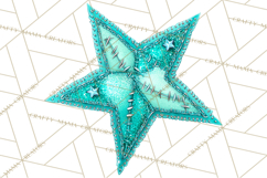 Mended Glitter Star Clipart, Stitched Star PNG, Patched Product Image 3