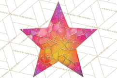 Mended Glitter Star Clipart, Stitched Star PNG, Patched Product Image 2