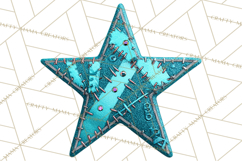 Mended Glitter Star Clipart, Stitched Star PNG, Patched Product Image 4
