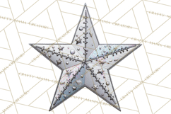 Mended Glitter Star Clipart, Stitched Star PNG, Patched Product Image 5