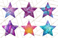 Mended Glitter Star Clipart, Stitched Star PNG, Patched Product Image 8