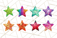 Mended Glitter Star Clipart, Stitched Star PNG, Patched Product Image 6