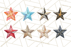 Mended Glitter Star Clipart, Stitched Star PNG, Patched Product Image 3