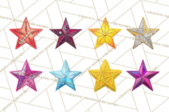 Mended Glitter Star Clipart, Stitched Star PNG, Patched Product Image 4