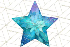 Mended Glitter Star Clipart, Stitched Star PNG, Patched Product Image 3
