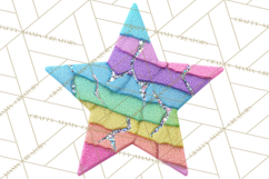 Mended Glitter Star Clipart, Stitched Star PNG, Patched Product Image 4