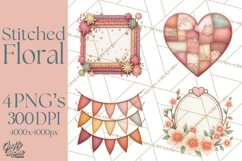 Stitched Fabric Clipart Clusters in Soft Cartoon Style Png Product Image 1
