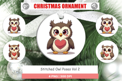 Stitched Owl Poses Ornament Product Image 1