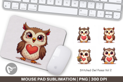 Stitched Owl Poses Mouse Pad Product Image 1