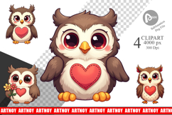 Stitched Owl Poses Clipart Product Image 1