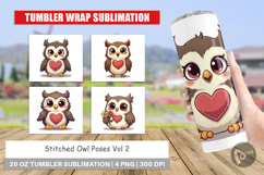 Stitched Owl Poses Tumbler Product Image 1