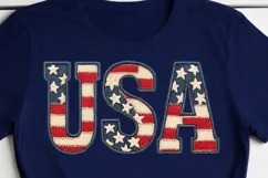 USA Faux Embroidery PNG, America Flag Product Image 2
