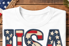 USA Faux Embroidery PNG, America Flag Product Image 4
