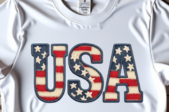 USA Faux Embroidery PNG, America Flag Product Image 3